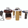 Modern Side Tables in Diverse Styles with Decorative Elements for Home Decor 3d model