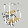 Modern Bunk Bed With Metal Frame Wooden Slats Ladder And Safety Rails