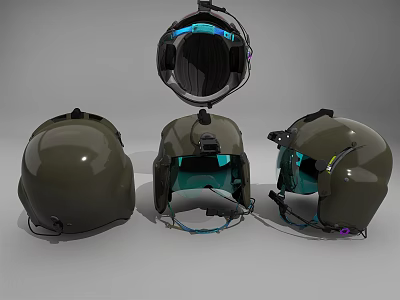Safety Helmet Design With Visor Shown From Front Side And Top Angles 3d model