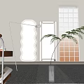 Nordic Internet Celebrating Decorative Mirror Floor Mirror Full Body Mirror Fitting Mirror 3d model