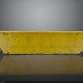 Vintage Yellow Rectangular Container With Worn Surface And Reflection On Black Surface