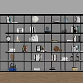 Modern bookshelf ornaments 3d model