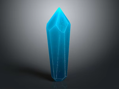 Modern Blue Crystal Prism Decorative Ornament Set for Home Decor with Geometric Design 3d model