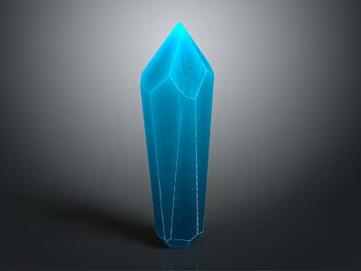 Modern Blue Crystal Prism Decorative Ornament Set for Home Decor with Geometric Design 3d model