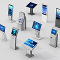 Public Facilities Featuring Various Self Service Interactive Kiosks With Touchscreen Displays