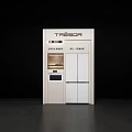 Modern Mall Counter Showcasing Refrigerator Washing Machine Range Hood Air Conditioner With Digital Screen
