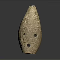 Ancient Decorative Pottery Vessel With Intricate Carved Patterns And Perforated Design