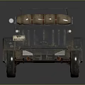 Vintage Open Top Military Vehicle With Metallic Body Detailed Wheels And Reflective Surface