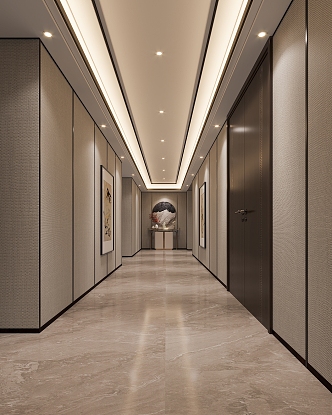 Hotel Corridor Aisle 3d model