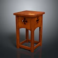 Elegant Wooden Side Table With Carved Patterns And Square Top Design