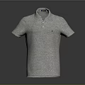 Heather Gray Short Sleeve Polo Shirt With Collar And Chest Logo