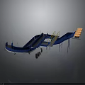 Blue Industrial Conveyor Equipment With Curved Tracks Platforms And Production Line Structures