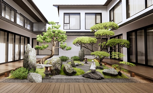 New Chinese Courtyard Landscape 3d model