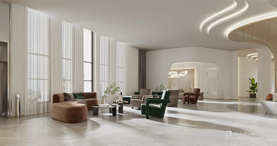 Sauna Shower In Modern Relaxing Interior Space 3d model