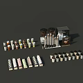 Assorted Coffee Cups with Coffee Powder Tins Machine Paper Filters and Sugar Packets