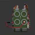 Industrial Electrical Control Device With Green Casing Multiple Cylindrical Ports Colored Wires And Control Panel