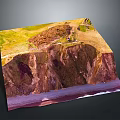 Modern Landscape Display Featuring Green Meadow Coastal Cliff And Path