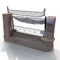 Wooden Metal Laundry Drying Rack With Platform Base And Side Shelf