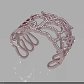 Elegant Metal Tiara Headpiece With Pink Gemstones And Filigree Design