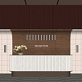 Hotel Front Desk Reception Hall Flower Potted Phalaenopsis 3d model