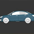 Blue Modern Sedan With Sleek Body White Wheels And Black Background Reflection