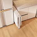 Modern Kitchen Interior With White Cabinets Marble Countertop And Wooden Floor