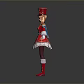 Cartoon Character In Red Uniform With Golden Accents White Skirt Baton And Red Boots