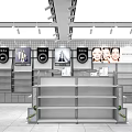Modern Retail Store Interior With Shelves Display Units And Lighting 3d model