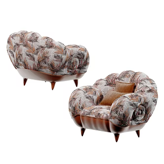 American Style Light Luxury Leisure Sofa Leisure Chair 3d model