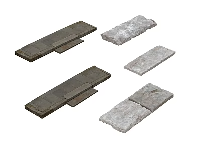 Diverse Step Landscape With Wooden And Stone Textured Treads For Outdoor Spaces 3d model