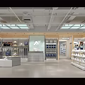 Well Lit Modern Fashion Store Interior With Clothing Racks And Bag Displays 3d model