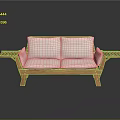 Two Seater Sofa With Wooden Frame White Cushions And Tray Armrest Design
