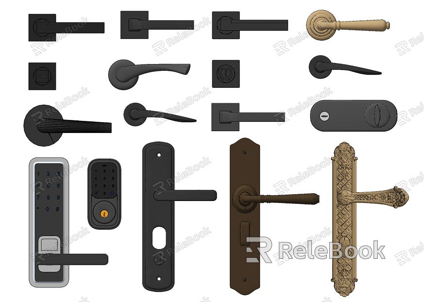 Modern door handle door lock handle door handle combination model