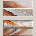 Abstract Painting With Brown Beige White Flowing Wavy Texture For Modern Wall Decor