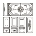 European-style plaster line wall panel 3d model