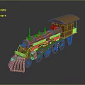Vintage Brown Steam Train Model Classic Locomotive with Detailed Carriage and Multiple Wheels