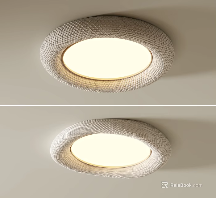 Modern Round Ceiling Light With Textured Design And Soft Warm Illumination 3d model