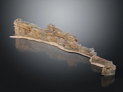 Natural Rock Formation With Rough Surface Texture And Brown Gray Color Tones 3d model