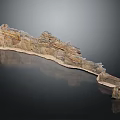 Natural Rock Formation With Rough Surface Texture And Brown Gray Color Tones
