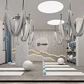 Modern Fitness Studio Interior With Yoga Mats Mirrored Walls And Bright Lighting