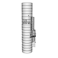 Vertical Silver Cylindrical Industrial Equipment With Ladder And Platform Structure