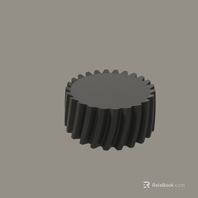 Mechanical Black Gear Part With Circular Shape And Industrial Teeth Design 3d model