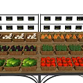 Organized Retail Display Shelves with Fresh Vegetables and Price Tags