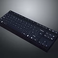 Modern Black Keyboard with LED Backlit Keys and Ergonomic Design for Office Use