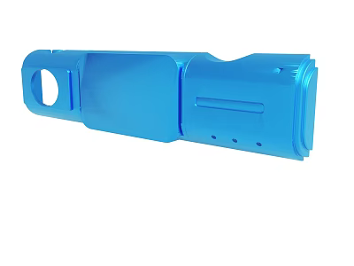 Blue Mechanical Component With Circular Hole And Structured Design For Industrial Applications 3d model