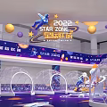 2023 Star Zone Commercial Equipment With Rocket Display And Stage Setup 3d model