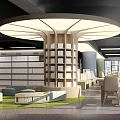 Book Art Inspired Modern Library Interior Design With Circular Bookshelf Structure And Spacious Seating Area