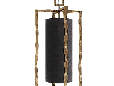 Modern Artistic Jewelry Design With Golden Textured Frame And Black Cylindrical Element 3d model