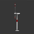 Heavy Duty Industrial Wind Turbine With Three Red White Striped Blades And White Tower Structure