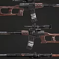 Tactical Rifles With Wooden Stock Metal Components Scope And Magazine